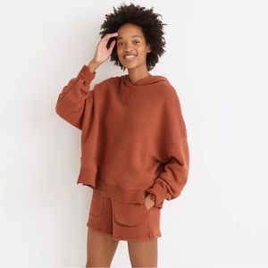 Madewell MWL Airyterry Stitched Pocket Matching Hoodie and Short Set